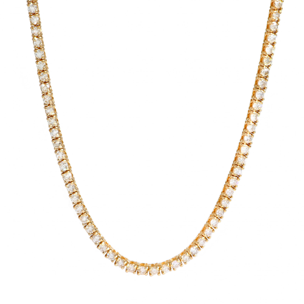Colar Tennis de 5mm em ouro, com design clássico e sofisticado, ideal para complementar qualquer look.